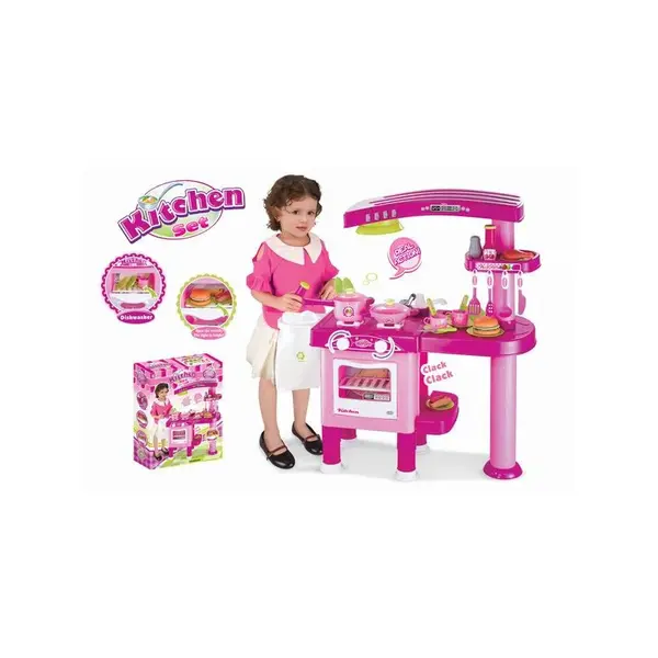 G21 Hračka Detská kuchynka veľká s príslušenstvom ružová