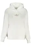Calvin Klein Women's MONOLOGO REGULAR HOODIE Sweatshirt-White