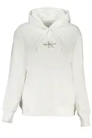 Calvin Klein Women's MONOLOGO REGULAR HOODIE Sweatshirt-White