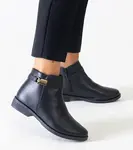 Gemre Black ankle boots with gold inserts eco-leather Casetra