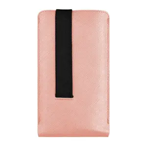 Univerzální pouzdro FIXED Lucca se zavíracím popruhem pro telefony do 6,3", broskvová