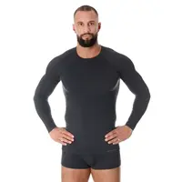 Pánské tričko Brubeck Active Wool s dlouhým rukávem Graphite XL