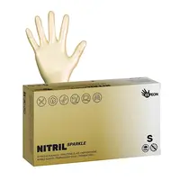 Nitrilové rukavice Espeon Nitril Sparkle - 100 ks, perleťové zlaté, velikost S (100149) + dárek zdarma