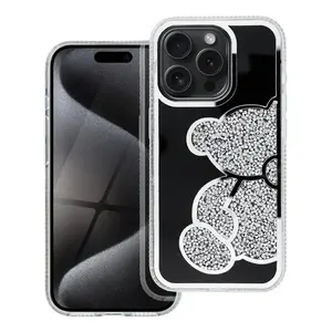 Zadní kryt TEDDY BEAR Case pro Apple iPhone 14 Pro, stříbrná