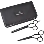 Sada kadeřnických nůžek 5,75" a efilačních nůžek 6,35" SilkCut Pro Matt Black Olivia Garden (PRO5.75/6.35) + dárek zdarma