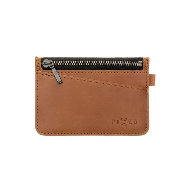 Kožená peněženka FIXED Coins, hnědá