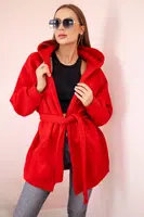 Insulated cape with waist tie red