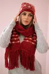 Women's set with scarf Anika K304 wine