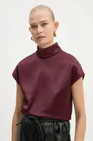 Blúzka AERON dámska, bordová farba, jednofarebná, TO554535