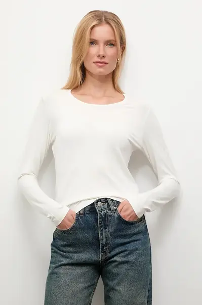 Tričko s dlhým rukávom s hodvábom Answear.LAB