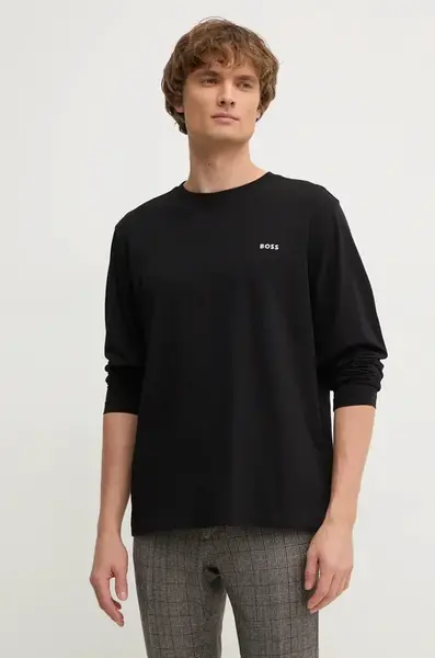 Bavlnené tričko s dlhým rukávom Boss Orange