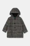 Detský kabát s prímesou vlny United Colors of Benetton