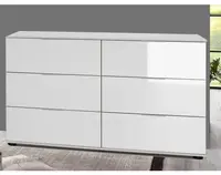 Zásuvková komoda New York D, biela / biely lesk%