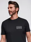 Ombre Men's knitted t-shirt with printed REGULAR cut - black