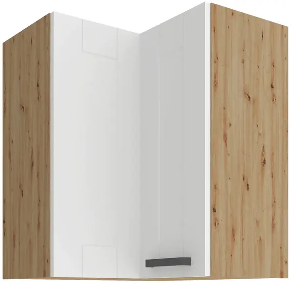 Horní rohová skříňka Luna 60x60 GN-72 2F (90°) Barva korpusu: Dub artisan, Barva dvířek: Bílá