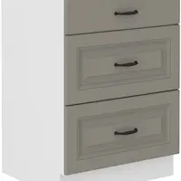 Spodní skříňka Stilo 60 D 3S BB - Premium Box Barva korpusu: Bílá, Barva dvířek: Clay Grey