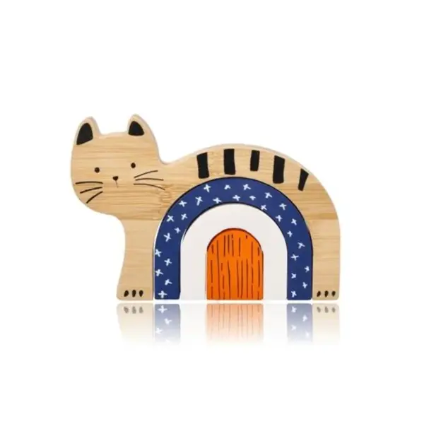 Drevená/bambusová skladacia hra - Mačka