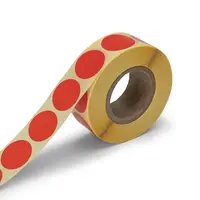 Samolepiace kolieska červené, priemer 25 mm, 1000 ks na rolke