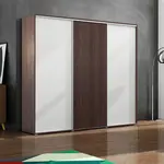Šatní skříň Ska A24 XL Economy Barva korpusu: Čokoláda, Rozměry: 278 cm, Dveře: Čokoláda – Bílý mat