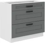 Spodní skříňka Luna 80 D 3S BB - Premium Box Barva korpusu: Bílá, Barva dvířek: Dust Grey