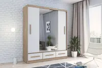 Šatní skříň Ska C1 Barva korpusu: Dub - sonoma, Rozměry: 203 cm, Dveře: Bílé