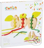 Provlékačka ovoce (sada 3 dřevěných šněrovacích hraček - 6 dřevěných prvků, 3 tkaničky) - hra z kategorie Stavebnice