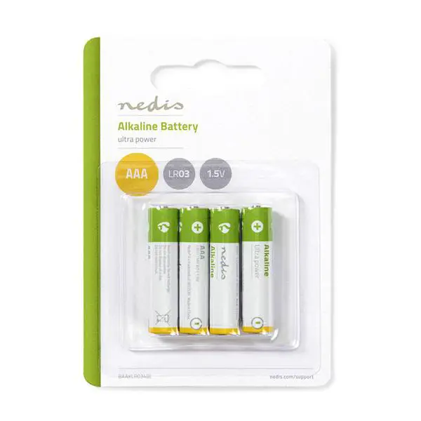 Baterie AAA (LR03) alkalická NEDIS BAAKLR034BL 4ks / blistr