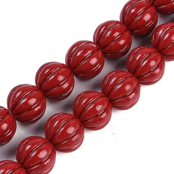 Synthetic Coral Carved Beads Strands
