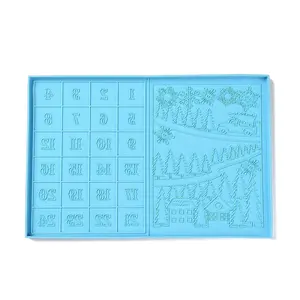 Christmas Theme Rectangle Wall Decoration Silicone Molds