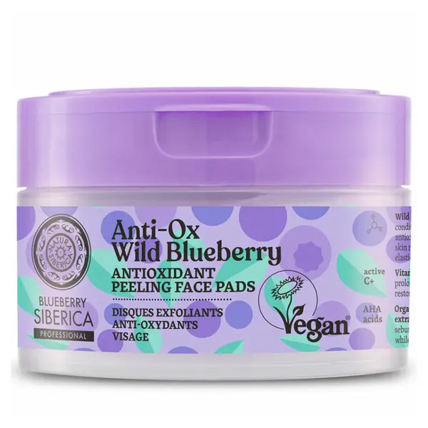 NATURA SIBERICA Blueberry Siberica Antioxidační peelingové pleťové tamponky 20 ks