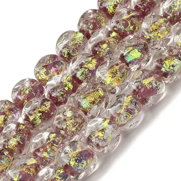 Handmade Foil Lampwork Beads Strands