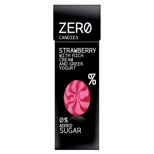 ZERO CANDIES Strawberry yoghurt candies 0% bonbóny 32 g