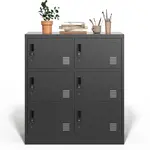 Modenvie KOMODA, 90/40/100 cm, černá, 6 uzamykatelných přihrádek