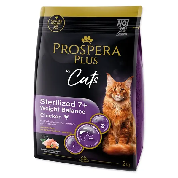 PROSPERA PLUS Sterilized 7+Chicken Weight Balance Krmivo pro kočky, Hmotnost balení (g): 2 kg