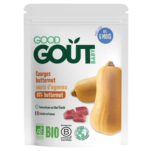 GOOD GOUT Máslová dýně s jehněčím masem BIO 190 g, poškozený obal