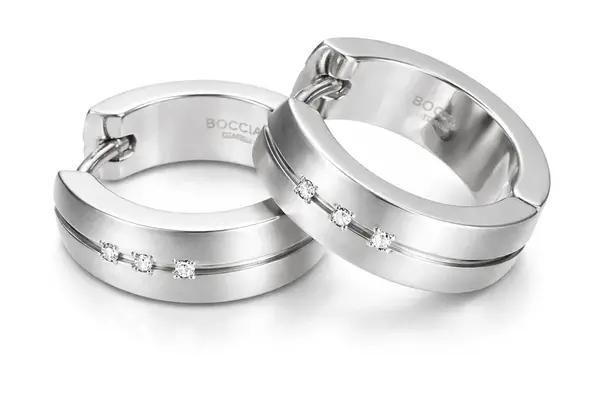 Boccia Titanium Titanové náušnice s diamanty 0539-09