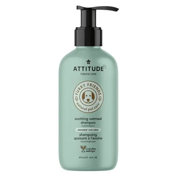 ATTITUDE Furry Friends Zklidňující šampon z ovesných vloček 473 ml, poškozený obal