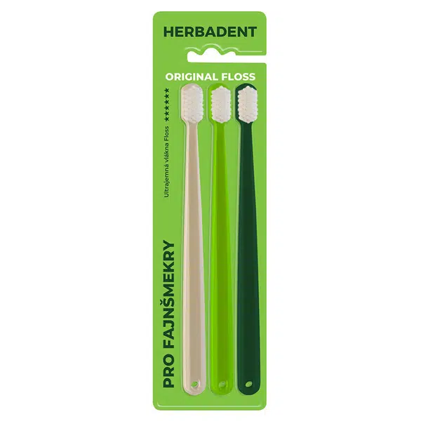HERBADENT Original Floss Zubní kartáček ultra jemná vlákna 3 kusy