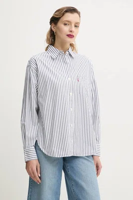 Bavlněná košile Levi's HARLIE NEW BF SHIRT šedá barva, relaxed, s klasickým límcem, 001HM