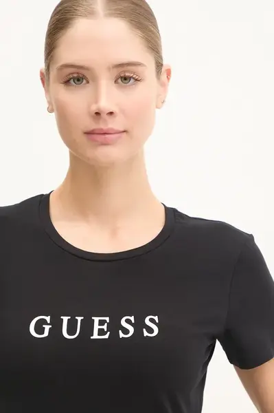 Tričko Guess NEW CARRIE černá barva, O5RI01 KBBU1