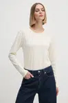 Bavlněné tričko s dlouhým rukávem Pepe Jeans FLOREN béžová barva, PL505954