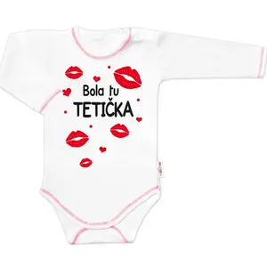 Baby Nellys Body dlouhý rukáv s vtipným textem  Bola tu TETIČKA vel.  80