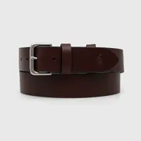 Kožený pásek Polo Ralph Lauren pánský, hnědá barva, 405899989