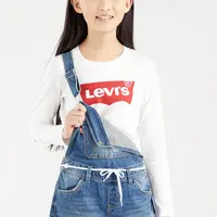 Dětské tričko s dlouhým rukávem Levi's bílá barva