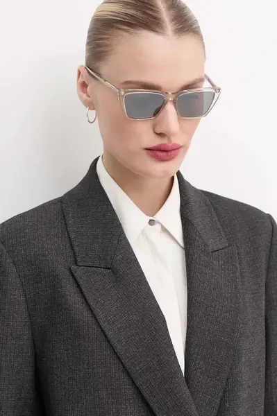 Sluneční brýle Saint Laurent MICA THIN dámské, béžová barva, SL 737
