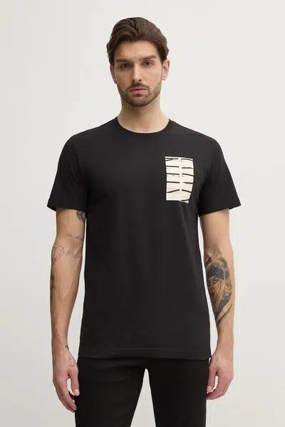 Bavlněné tričko Calvin Klein Jeans černá barva, s potiskem, J30J327474