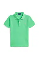 Dětská bavlněná polokošile Polo Ralph Lauren zelená barva, 322703632192