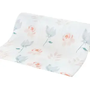BocioLand Bambusová plenka lux, 75x75cm, Květy