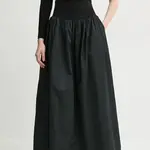 Sukně A.L.C. černá barva, maxi, áčková, 3SKRT00616