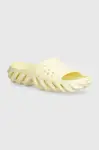 Pantofle Crocs Echo Slide dámské, žlutá barva, na platformě, 208170